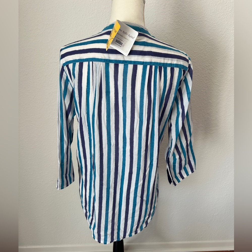 Roberta Roller Rabbit Blue and White Striped Tunic Top - Picture 8 of 8